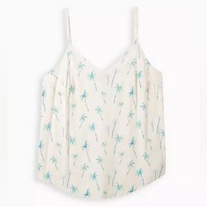 Torrid Pink With Blue And Green Palm Trees Ava Rayon Slub Cami